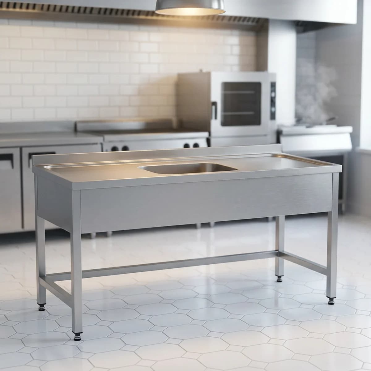 Single Sink Work Bench — No Base Shelf